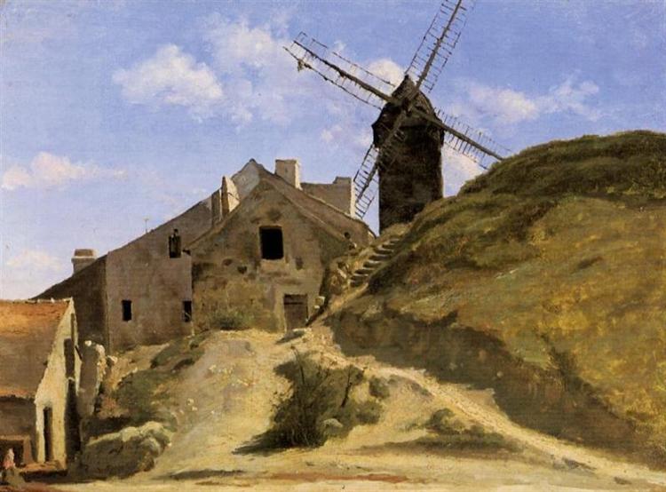 A Windmill at Montmartre, c.1845 - Jean-Baptiste Camille Corot