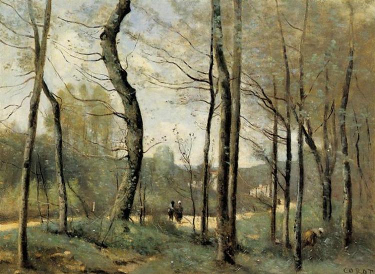 First Leaves, near Nantes, c.1855 - Jean-Baptiste Camille Corot