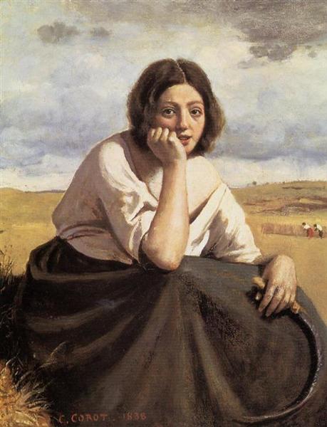 Harvester Holding Her Sickle, 1838 - Jean-Baptiste Camille Corot