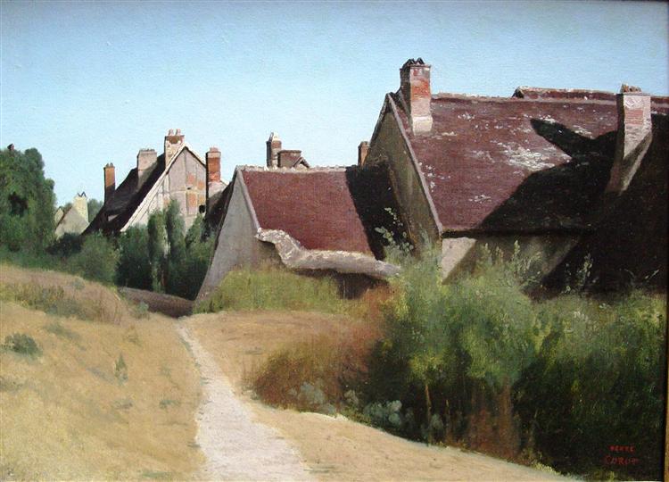 Houses near Orleans, 1830 - Jean-Baptiste Camille Corot