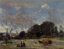 Return of the Hayers to Marcoussis - Camille Corot