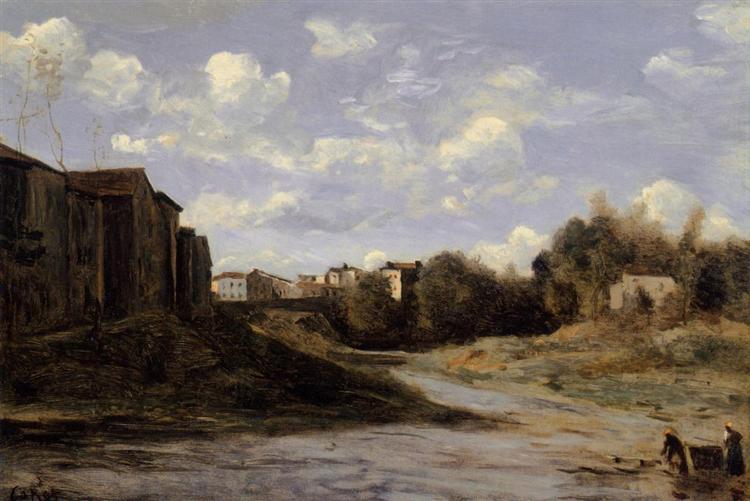 The Banks of the Midouze, Mont de Marsan, as Seen from the Pont du Commerce, 1872 - Jean-Baptiste Camille Corot