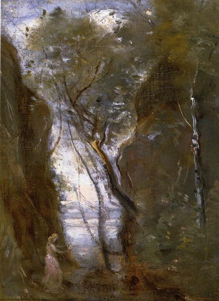 The Lac de Nemi, c.1845 - Camille Corot - WikiArt.org