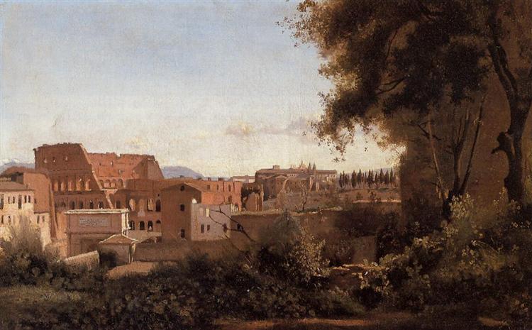 Вид на Колизей из Фарнезских садов, 1845 - Камиль Коро