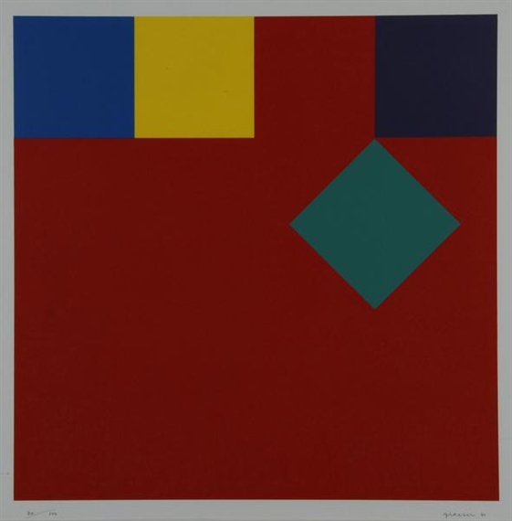 Disloziertes grünes Quadrat, 1971 - Camille Graeser