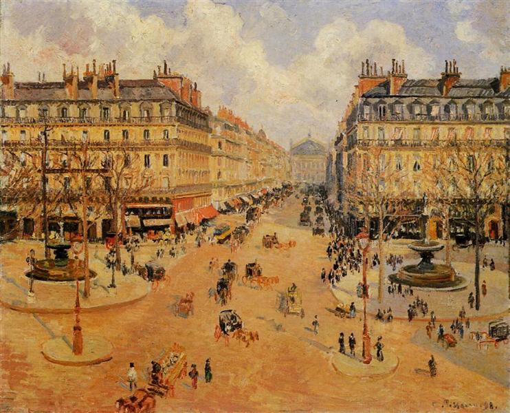 Avenue de l'Opera Morning Sunshine, 1898 - Каміль Піссарро