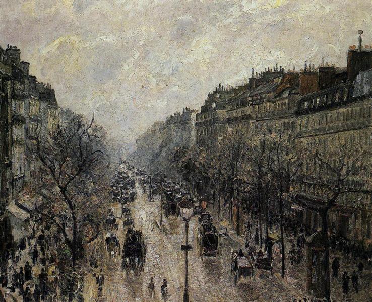 Boulevard Montmartre Foggy Morning, 1897 - 卡米耶·畢沙羅