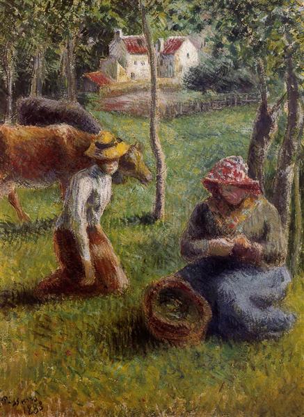 Cowherd, 1883 - Камиль Писсарро