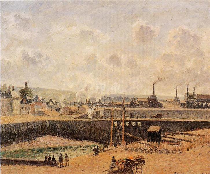 Dieppe, Dunquesne Basin, Low Tide, Sun, Morning, 1902 - Camille Pissarro