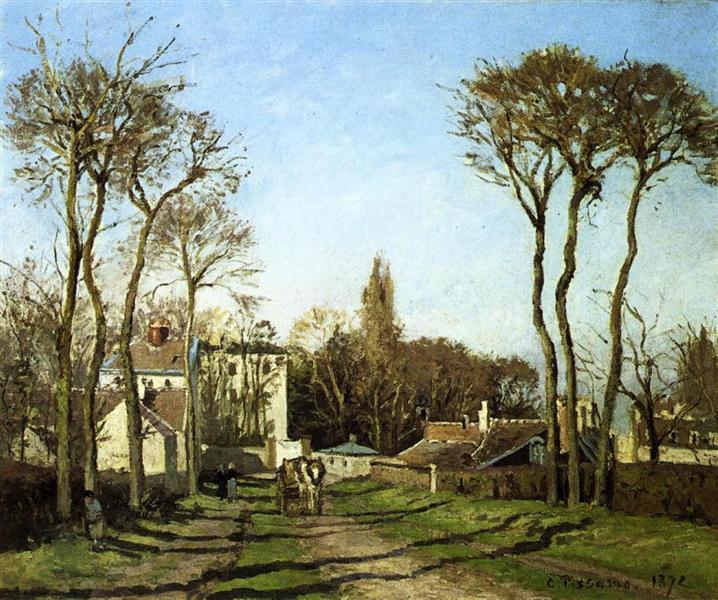 Entrance to the Village of Voisins, Yvelines, 1872 - 卡米耶·畢沙羅