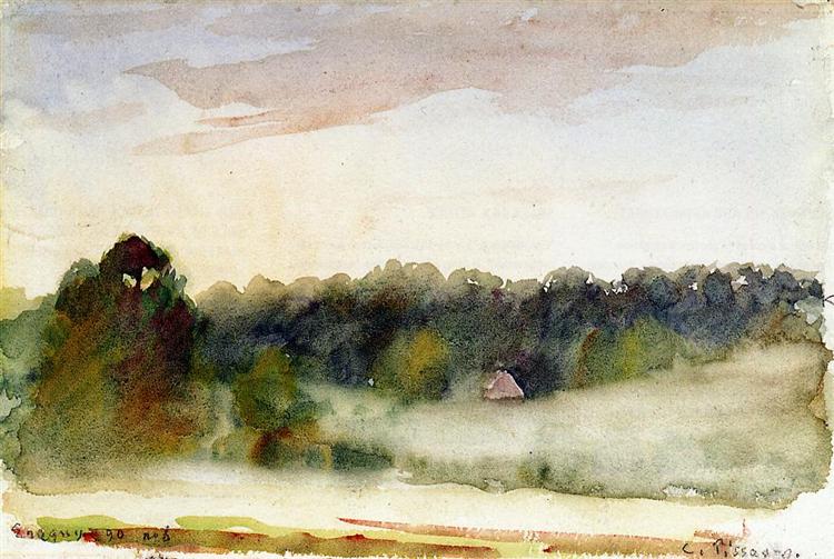 Eragny Landscape, 1890 - 卡米耶·畢沙羅