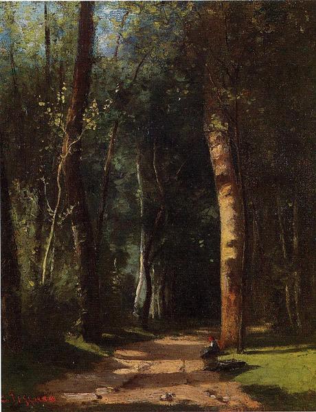 In the Woods, c.1859 - Каміль Піссарро