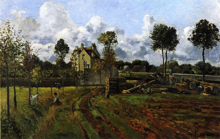 Landscape at Pontoise, c.1873 - Камиль Писсарро
