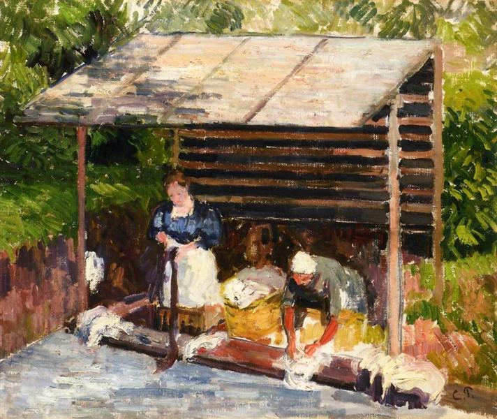 Laundresses at Eragny, c.1898 - Camille Pissarro