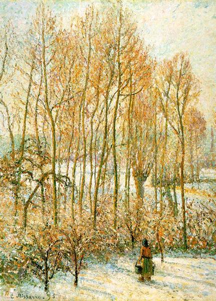 Morning Sunlighton the Snow, Eragny-sur-Epte, 1895 - Camille Pissarro