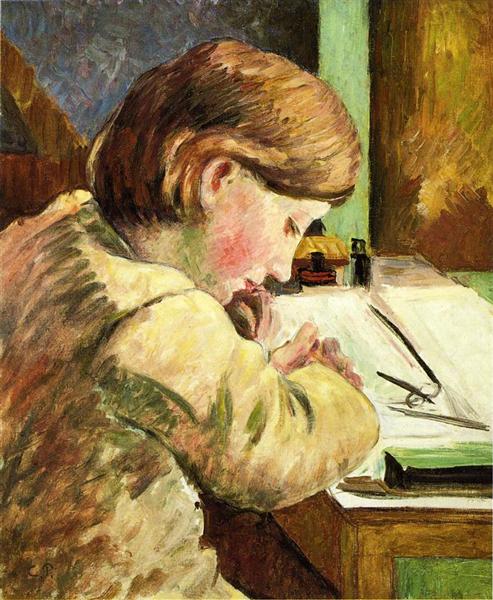 Paul Writing - Camille Pissarro