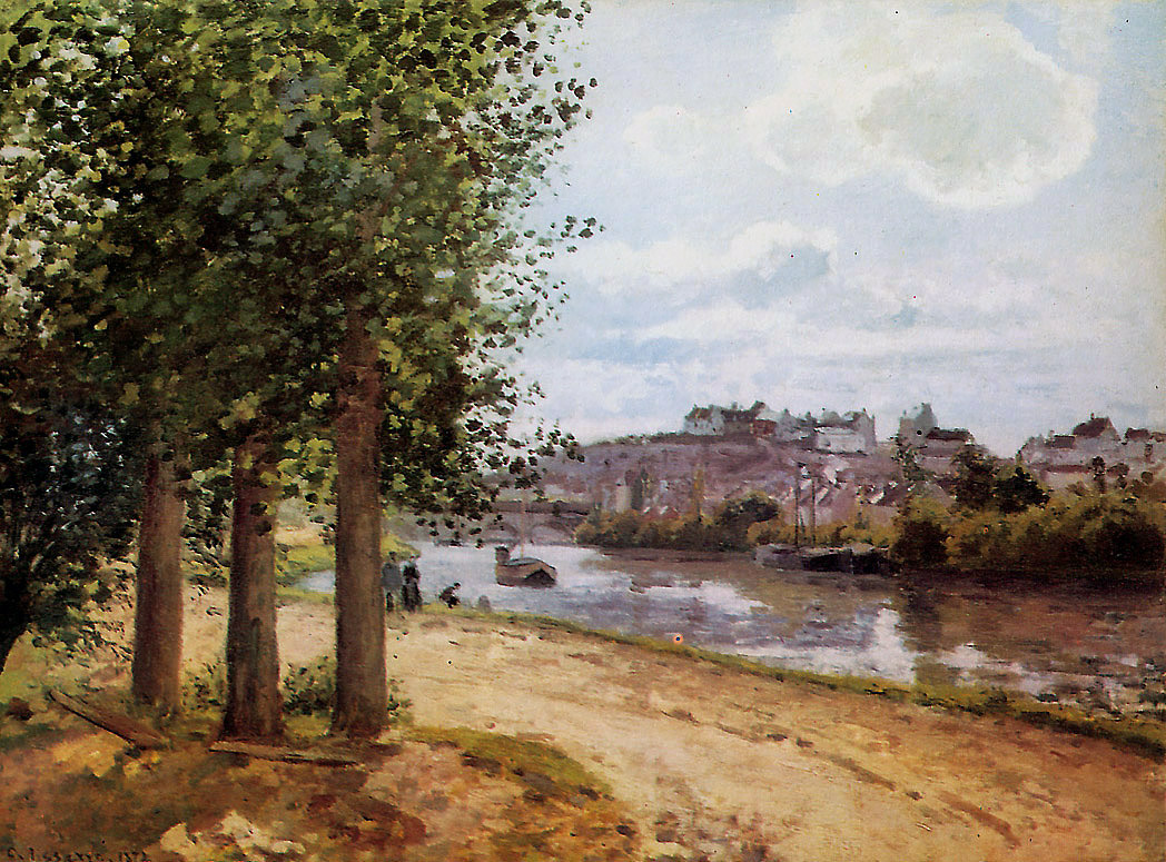 Pontoise banks of the Oise, 1872 - Camille Pissarro - WikiArt.org