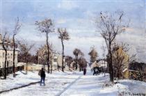 La route de Versailles, Louveciennes, neige - Camille Pissarro