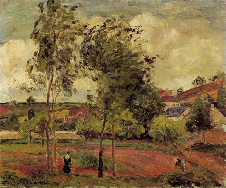Strong Winds, Pontoise, c.1877 - Camille Pissarro