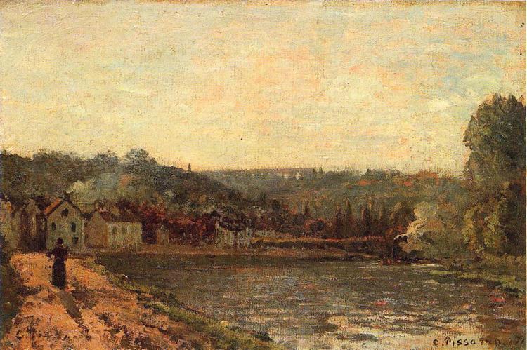 The Banks of the Seine at Bougival, 1871 - Камиль Писсарро