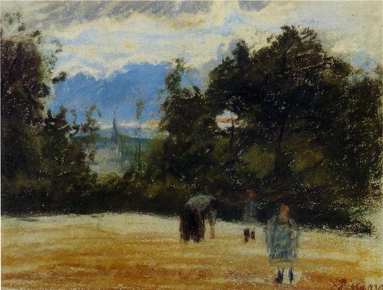 The Clearing, c.1876 - Каміль Піссарро