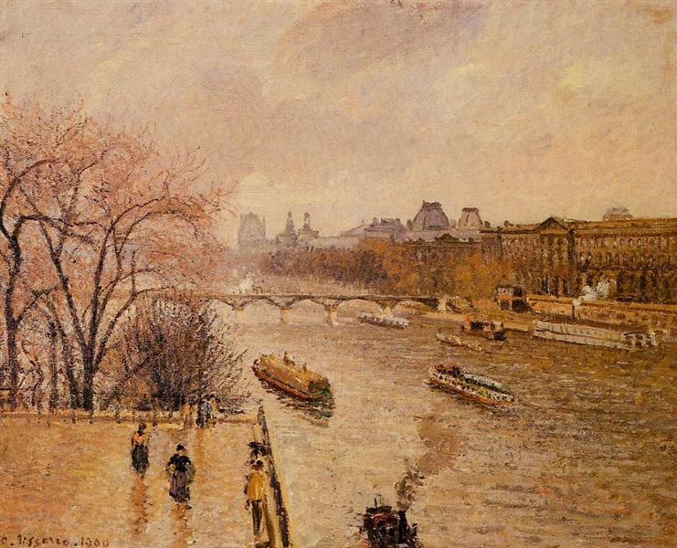 The Louvre, Afternoon, Rainy Weather, 1900 - Camille Pissarro