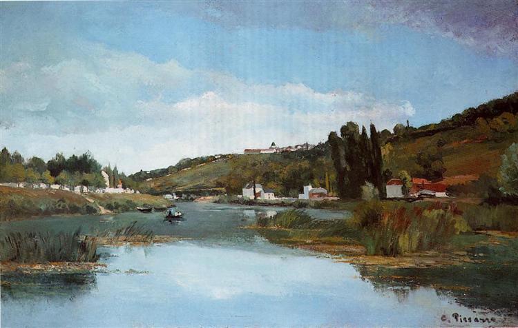 The Marne at Chennevieres, 1864 - 1865 - Камиль Писсарро