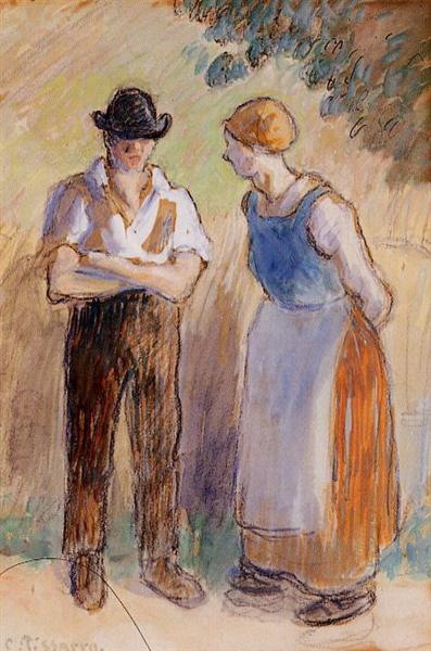 Two Peasants - Camille Pissarro