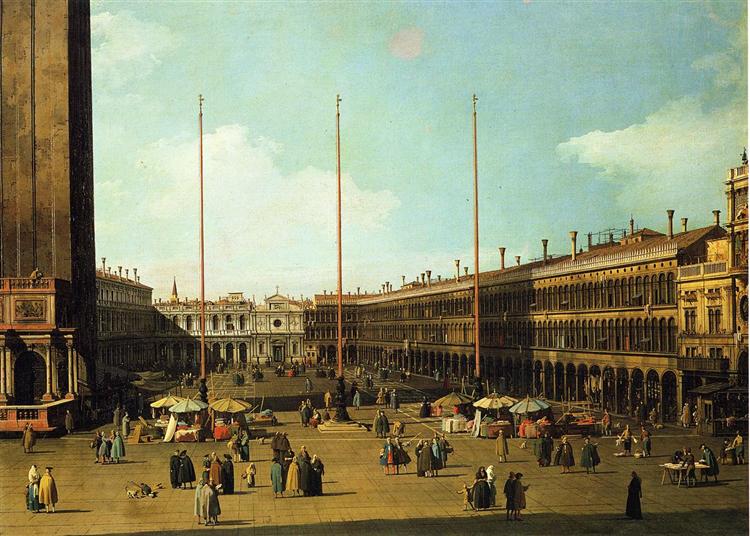 Place Saint-Marc vers l'église San Geminiano, c.1737 - Canaletto