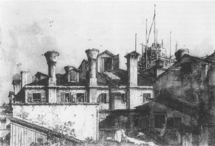 Roofs and Chimneys in Venice, c.1735 - Каналетто