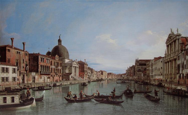 The Upper Reaches of the Grand Canal with S. Simeone Piccolo, 1738 - 加纳莱托