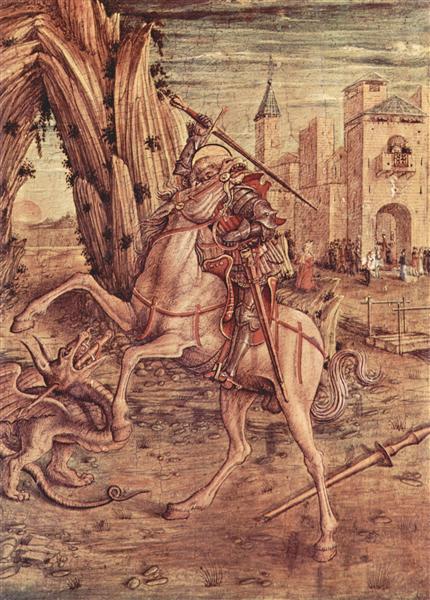 Saint George and the dragon, 1490 - Карло Кривелли
