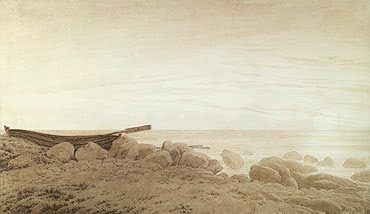 Boat on the Shore. Moonrise, c.1837 - c.1839 - Caspar David Friedrich