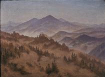 Landscape with the Rosenberg in Bohemian Switzerland - Caspar David Friedrich
