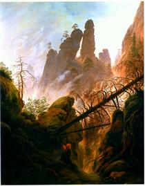 Felsenlandschaft im Elbsandsteingebirge - Caspar David Friedrich