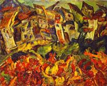 Houses with Pointed Roofs - Chaim Soutine