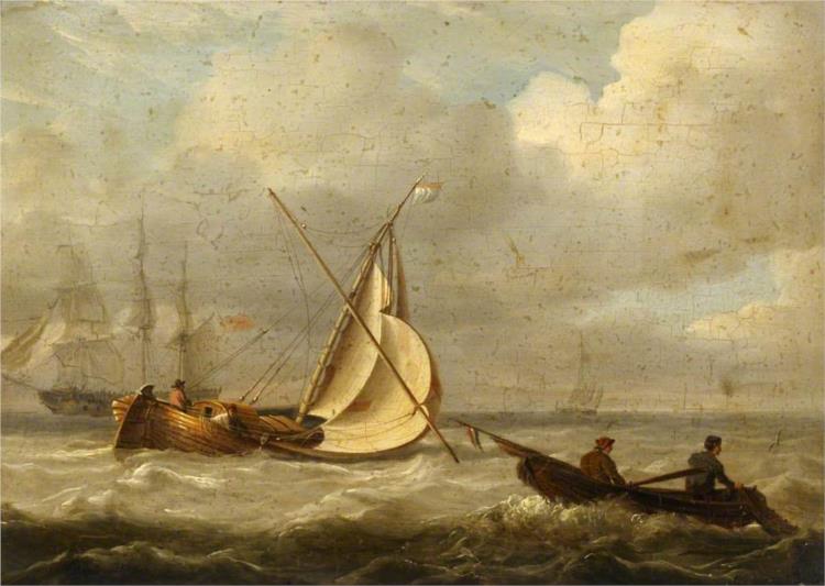 Fishing Boats in a Breeze - Charles Martin Powell
