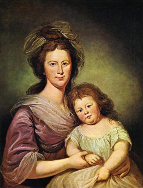 Mrs. Thomas Leiper and Her Daughter, Helen Hamilton Leiper, 1794 - Charles Willson Peale