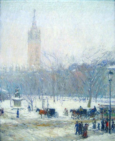 Madison Square - Snowstorm, 1893 - Childe Hassam