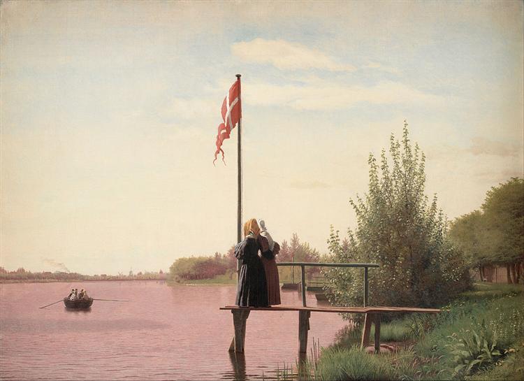 A View from Dosseringen near the Sortedam Lake Looking towards the Suburb Nørrebro outside Copenhagen, 1838 - Christen Købke