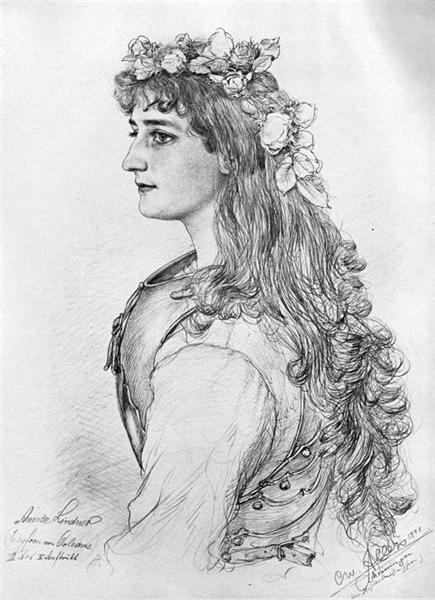 Retrato de Amanda Lindner, 1890 - Christian Wilhelm Allers
