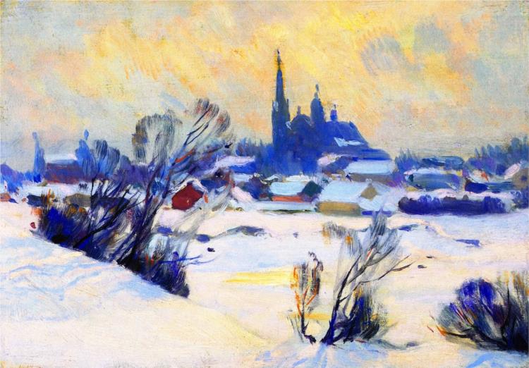 Misty Day in Winter, Baie-Saint-Paul, 1915 - Кларенс Ганьон