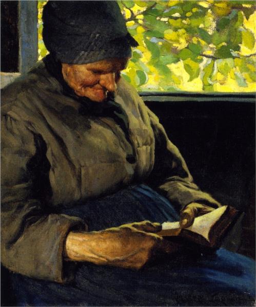 Old Woman Reading, 1904 - Кларенс Ганьон