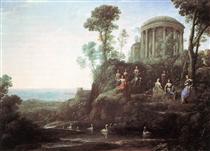 Apollo and the Muses on Mount Helicon - Claude Gellée