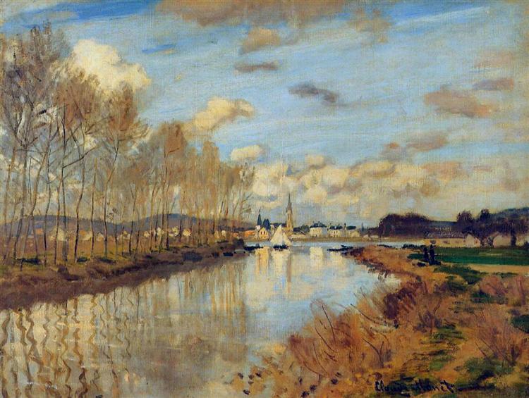 Argenteuil, Seen from the Small Arm of the Seine, 1872 - 莫內