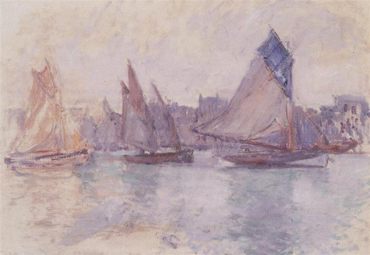 Boats in the Port of Le Havre, 1882 - 1883 - 莫內
