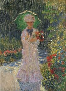 Camille with Green Parasol - Claude Monet