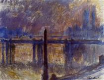 Charing Cross Bridge, Cleopatra's Needle - Claude Monet