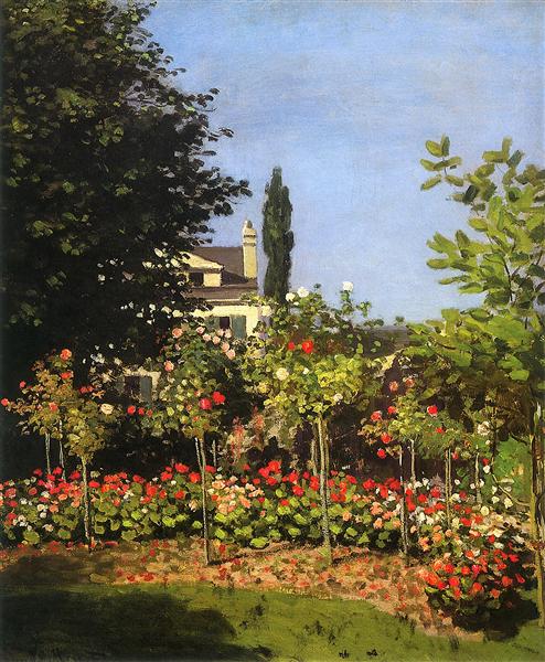 Jardin en fleurs, à Sainte-Adresse, 1866 - Claude Monet