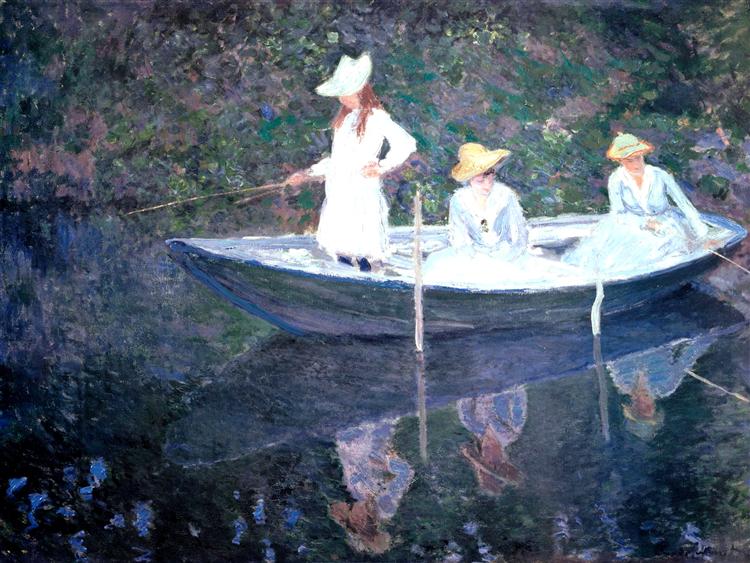 In the Norvegienne Boat at Giverny, 1887 - Claude Monet